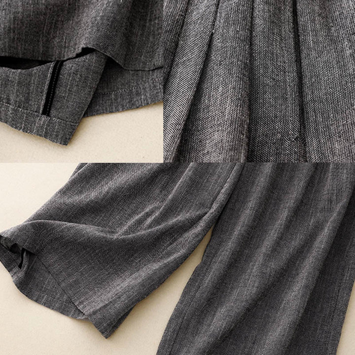 Pantalones anchos de poliéster con bolsillos para mujer, con textura informal de Buddha Stones - image 6