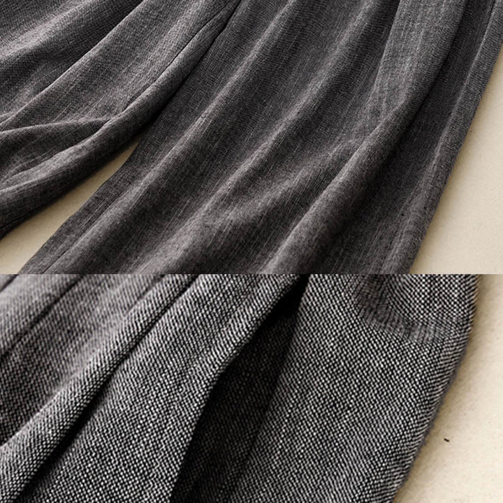 Pantalones anchos de poliéster con bolsillos para mujer, con textura informal de Buddha Stones - image 8