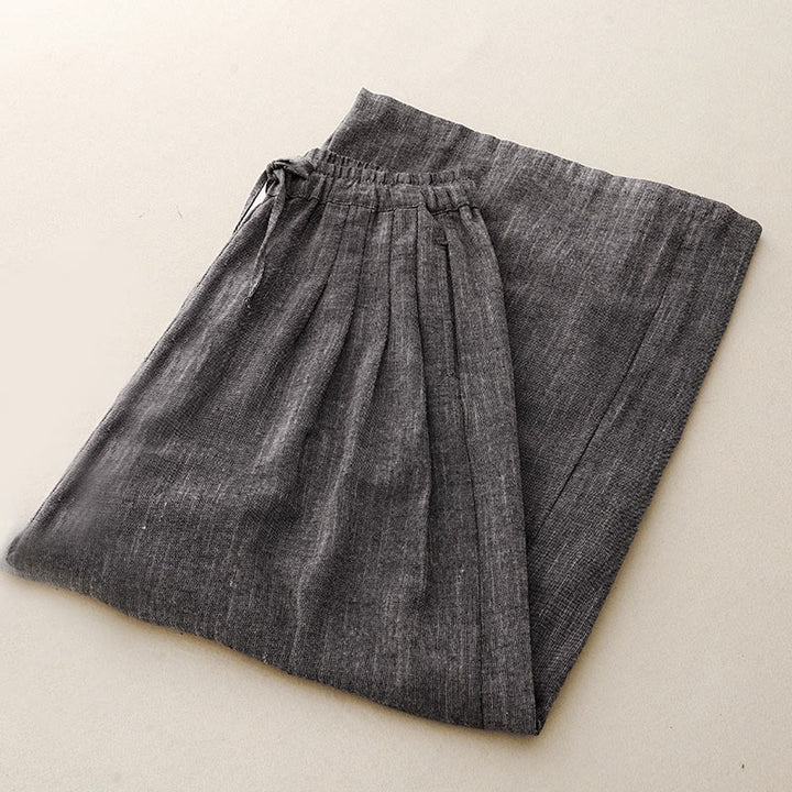 Pantalones anchos de poliéster con bolsillos para mujer, con textura informal de Buddha Stones - image 2