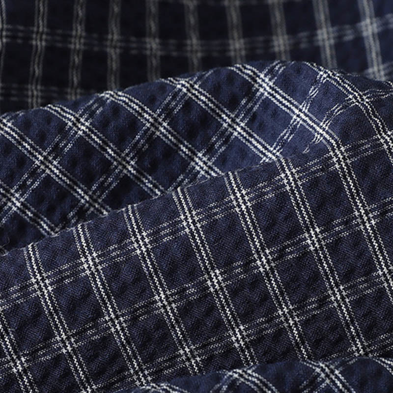 Pantalones anchos de algodón para mujer con estampado de cuadros escoceses y bolsillos, con Buddha Stones - image 8