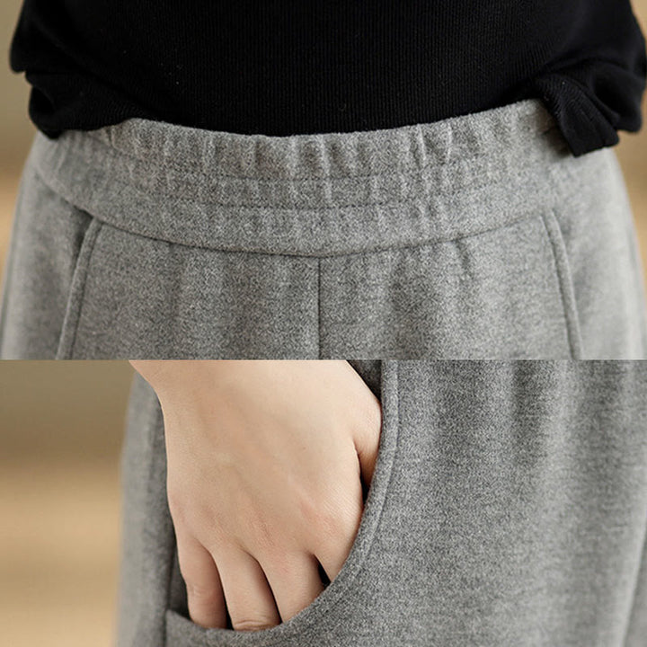 Pantalones rectos de poliéster con bolsillos para mujer, informales y gruesos, de Buddha Stones - image 12