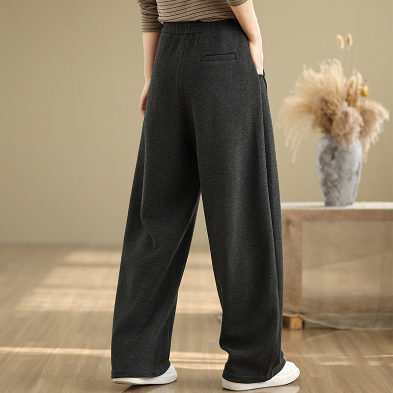 Pantalones rectos de poliéster con bolsillos para mujer, informales y gruesos, de Buddha Stones - image 2