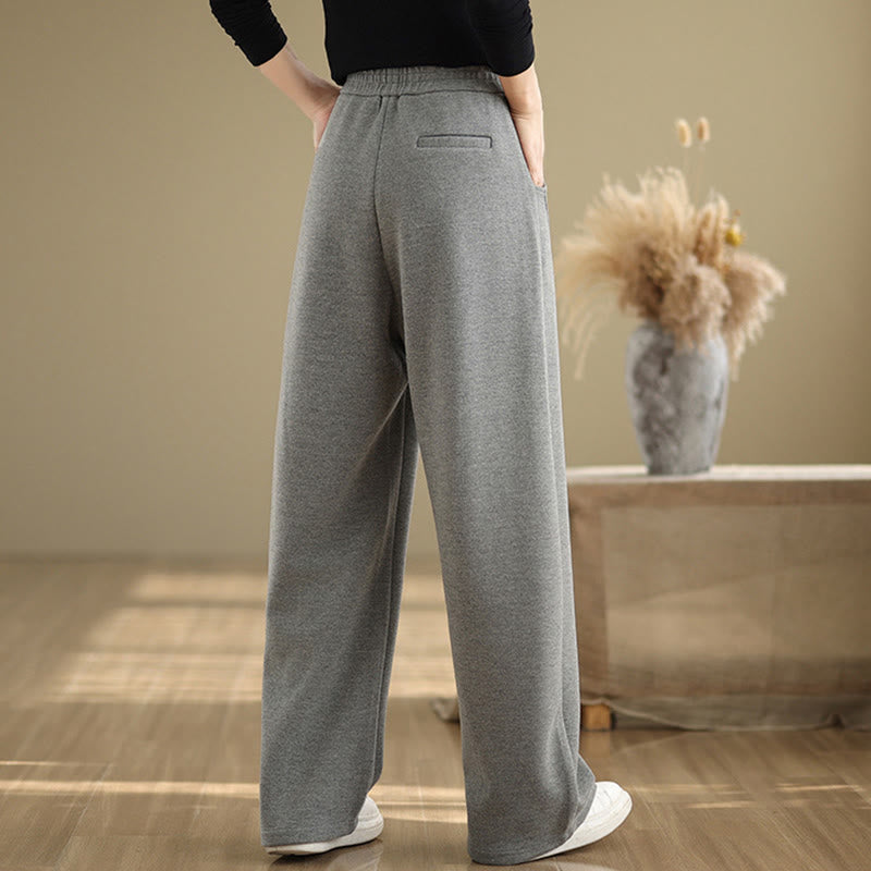 Pantalones rectos de poliéster con bolsillos para mujer, informales y gruesos, de Buddha Stones - image 11