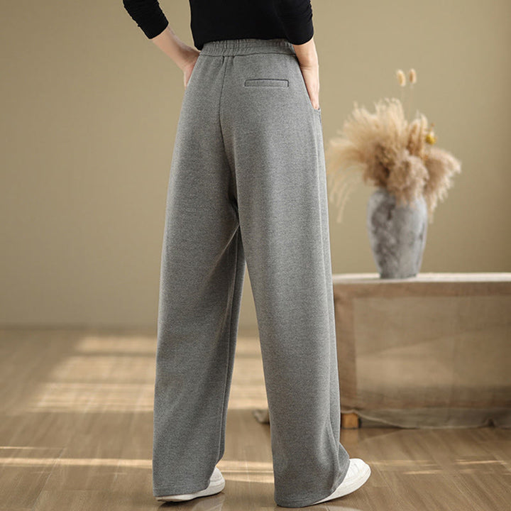 Pantalones rectos de poliéster con bolsillos para mujer, informales y gruesos, de Buddha Stones - image 11