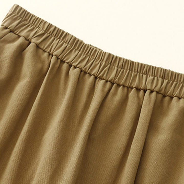 Pantalones casuales de algodón y poliéster con botones a presión y bolsillos para mujer de Buddha Stones - image 4
