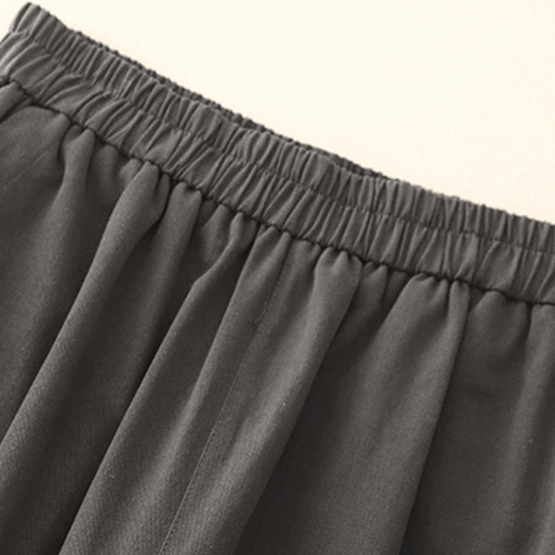 Pantalones casuales de algodón y poliéster con botones a presión y bolsillos para mujer de Buddha Stones - image 13