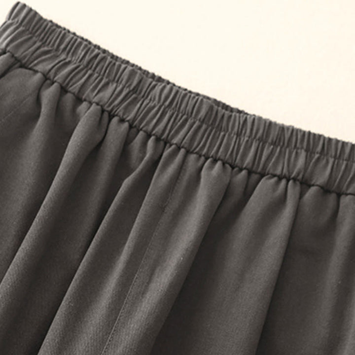 Pantalones casuales de algodón y poliéster con botones a presión y bolsillos para mujer de Buddha Stones - image 13