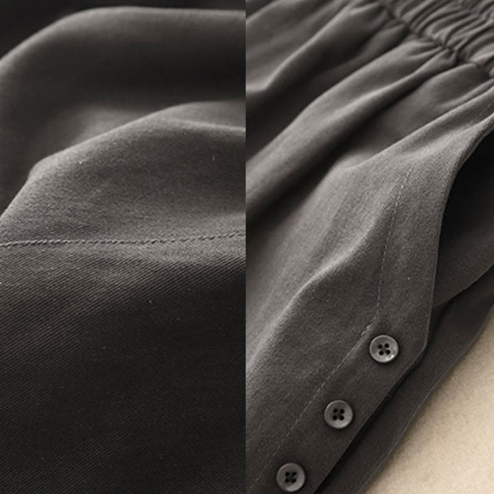 Pantalones casuales de algodón y poliéster con botones a presión y bolsillos para mujer de Buddha Stones - image 12