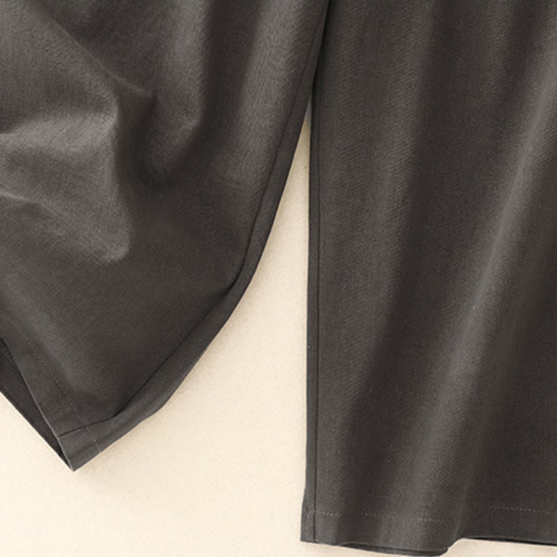 Pantalones casuales de algodón y poliéster con botones a presión y bolsillos para mujer de Buddha Stones - image 14
