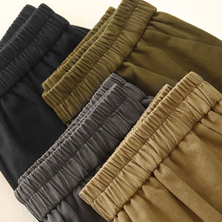 Pantalones casuales de algodón y poliéster con botones a presión y bolsillos para mujer de Buddha Stones - image 15