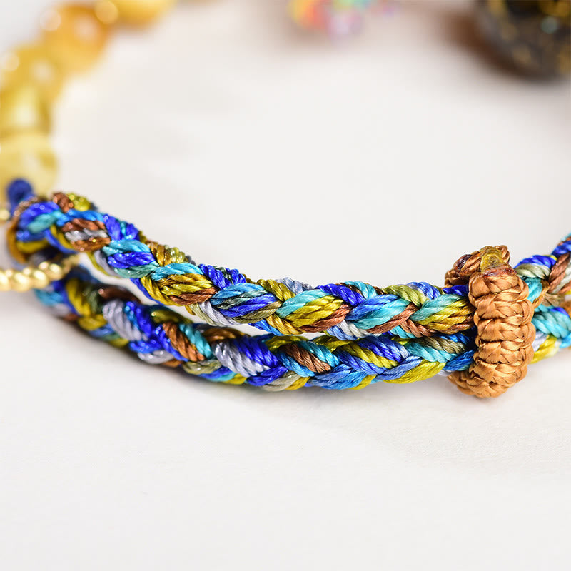 Pulsera de protección de ojo de tigre tejida a mano con cuentas de laca tibetana de Buddha Stones - image 11