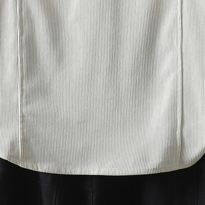 Camisa de manga larga para mujer de pana de algodón con botones lisos Buddha Stones Commute - image 15
