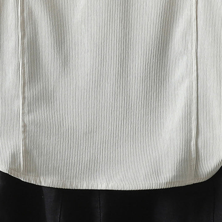 Camisa de manga larga para mujer de pana de algodón con botones lisos Buddha Stones Commute - image 15