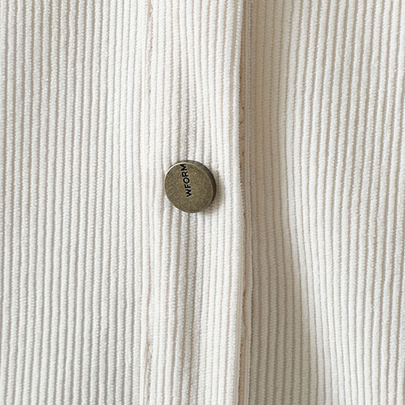 Camisa de manga larga para mujer de pana de algodón con botones lisos Buddha Stones Commute - image 13