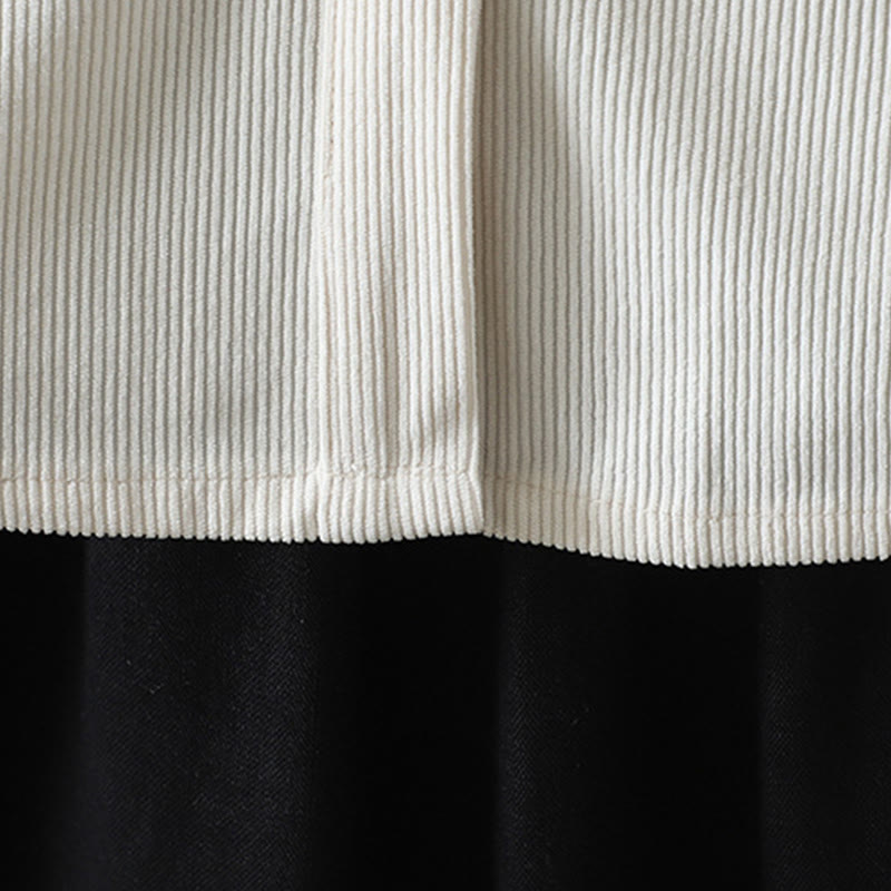 Camisa de manga larga para mujer de pana de algodón con botones lisos Buddha Stones Commute - image 16