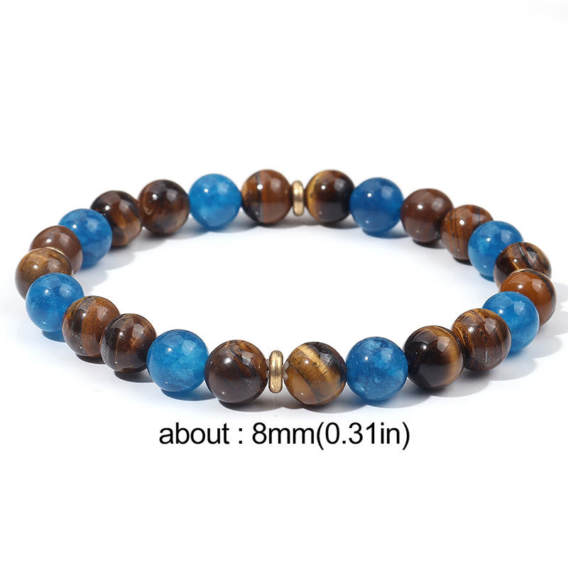 Pulsera de motivación con cuentas espaciadoras de ojo de tigre y apatita de Buddha Stones - image 7
