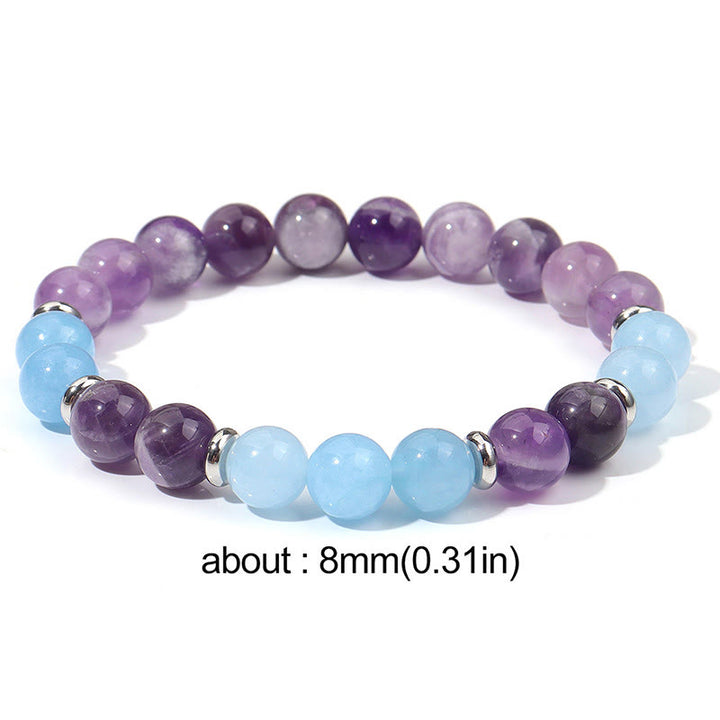 Pulsera de la paz con cuentas espaciadoras de amatista y aguamarina de Buddha Stones - image 7