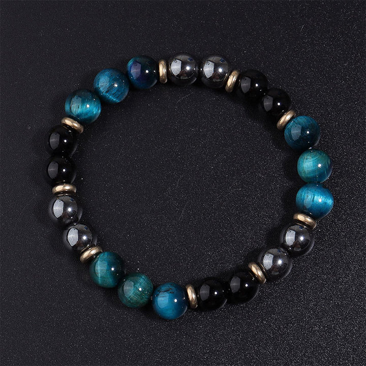 Pulsera de equilibrio con cuentas de ojo de tigre azul natural de Buddha Stones - image 7
