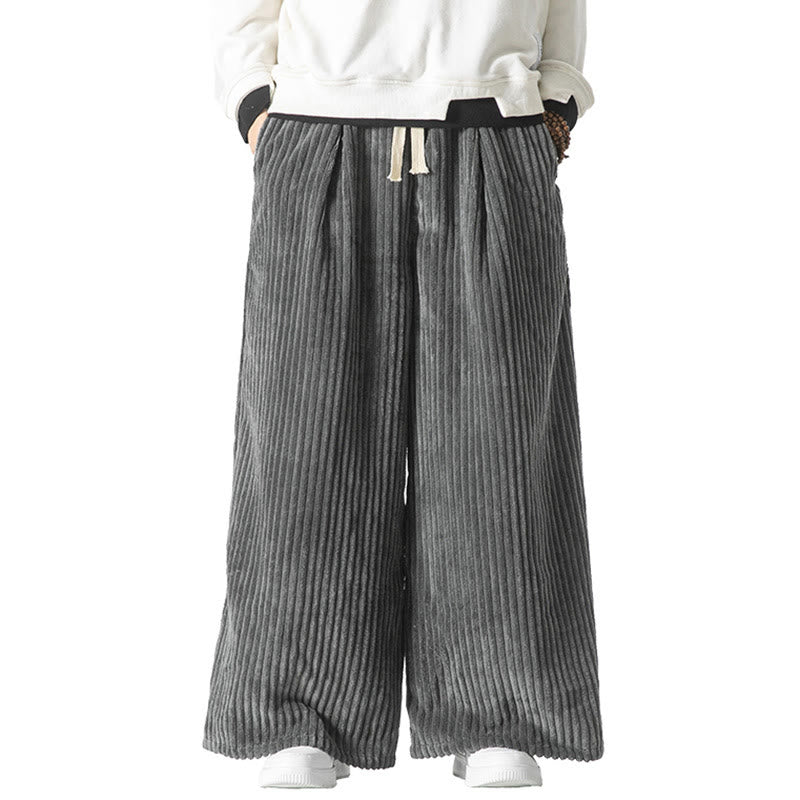 Pantalones de pana de algodón con pernera ancha y bolsillos para hombre, estilo Buddha Stones Commute, con cordón ajustable - image 28
