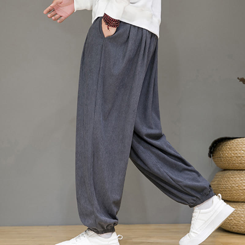Pantalones tobilleros con forro polar y bolsillos Buddha Stones Commute Plain para hombre - Gris pizarra claro - US/UK/AU46, EU56 (5XL) - image 0