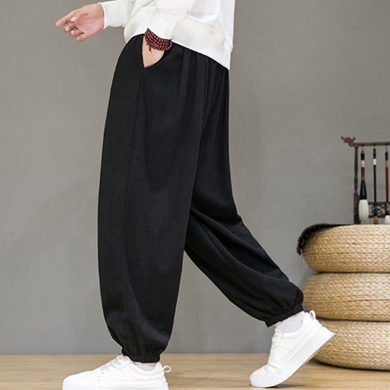 Pantalones tobilleros con forro polar y bolsillos Buddha Stones Commute Plain para hombre - image 11