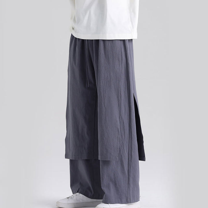 Pantalones de algodón para hombre con diseño de patchwork y Buddha Stones y bolsillos - image 1