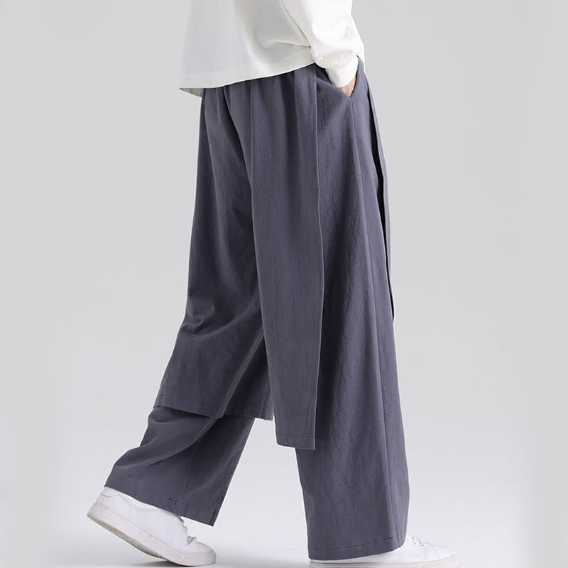 Pantalones de algodón para hombre con diseño de patchwork y Buddha Stones y bolsillos - image 4