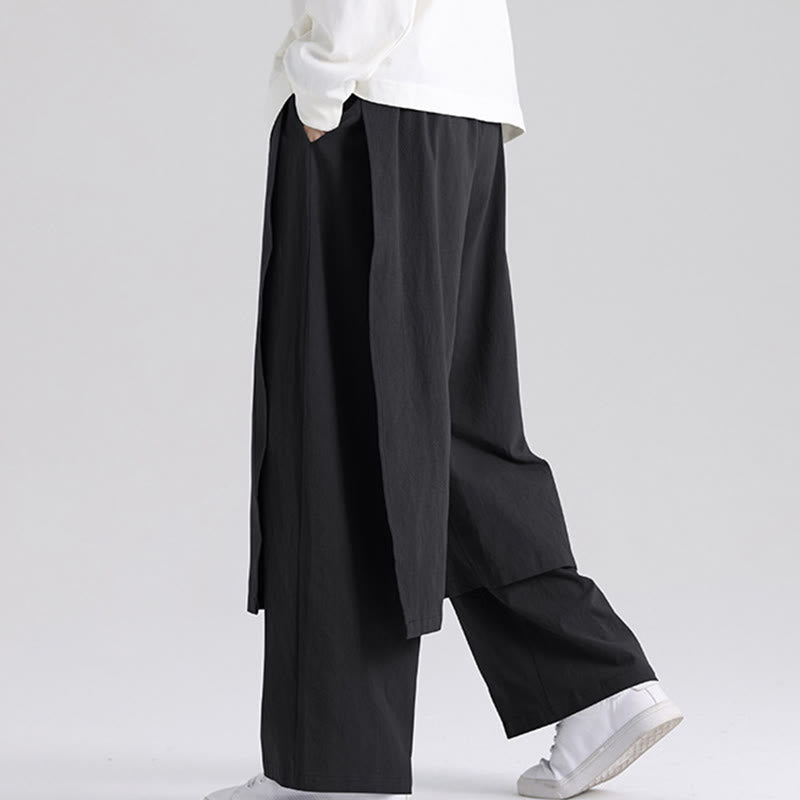 Pantalones de algodón para hombre con diseño de patchwork y Buddha Stones y bolsillos - Negro - US/UK/AU46, EU56 (5XL) - image 11