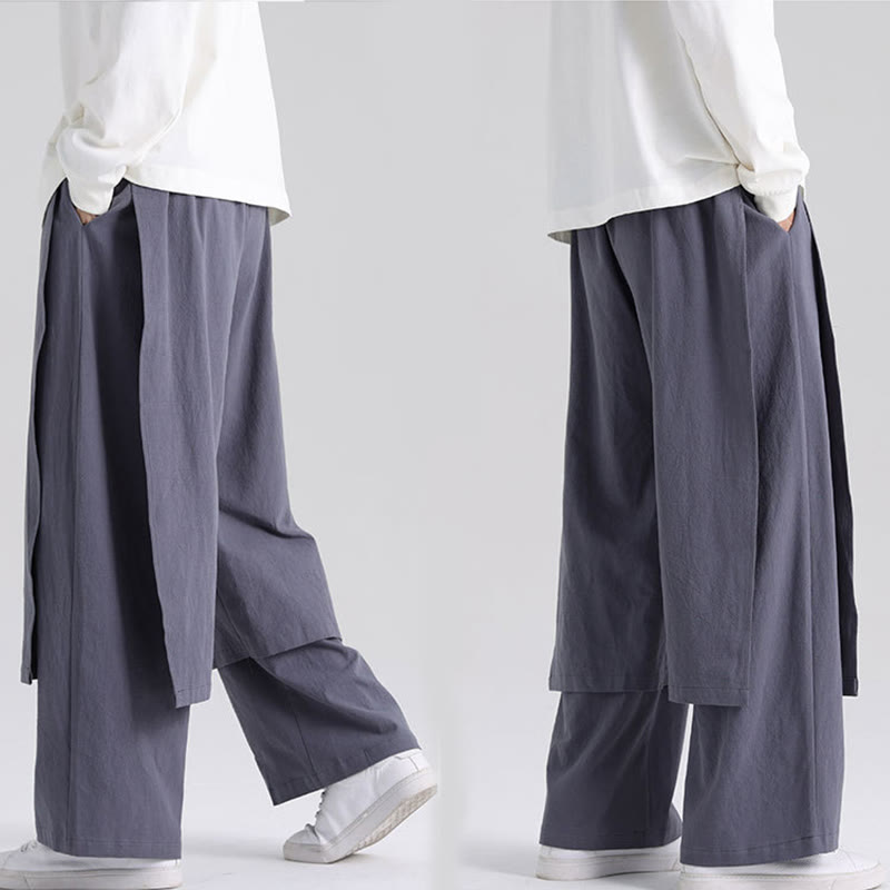 Pantalones de algodón para hombre con diseño de patchwork y Buddha Stones y bolsillos - image 10