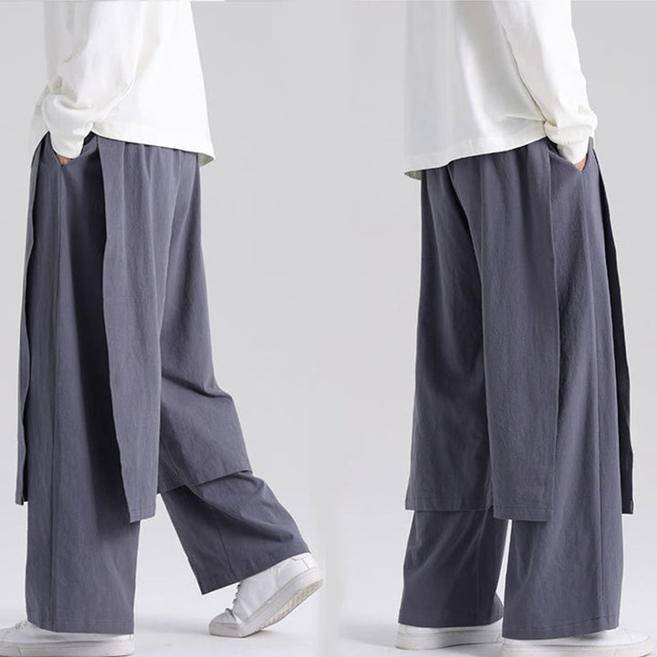 Pantalones de algodón para hombre con diseño de patchwork y Buddha Stones y bolsillos - image 10