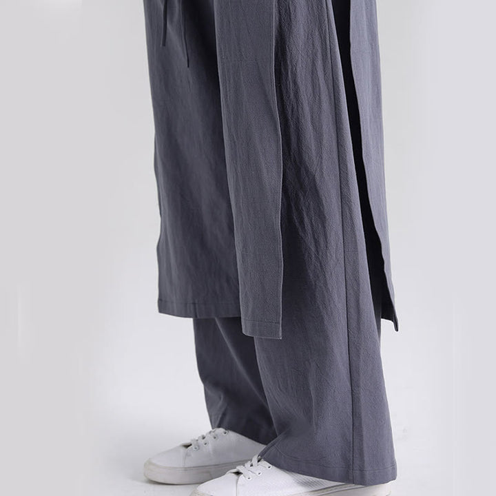 Pantalones de algodón para hombre con diseño de patchwork y Buddha Stones y bolsillos - image 9
