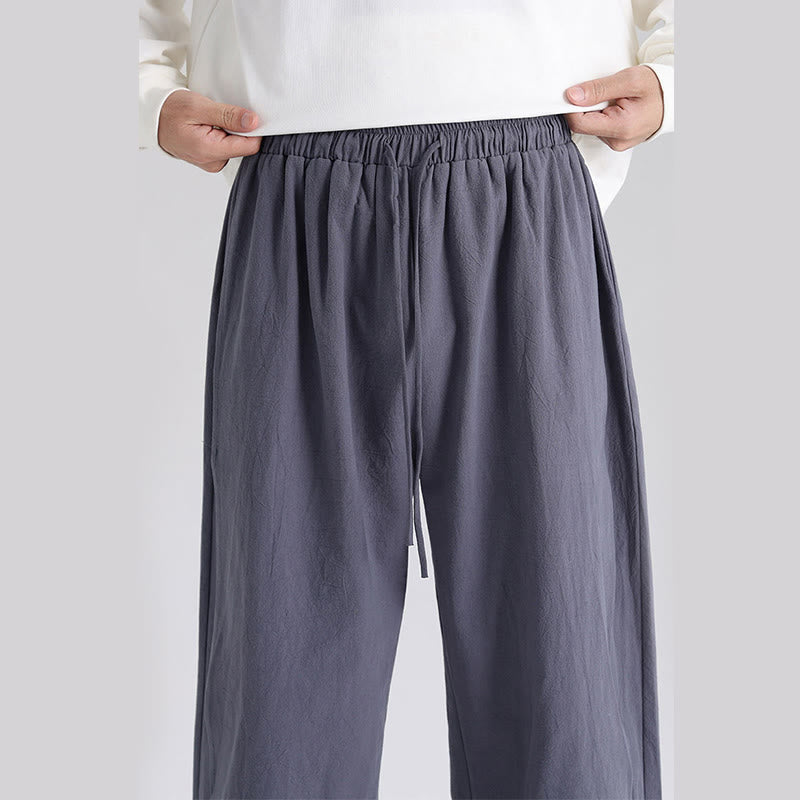 Pantalones de algodón para hombre con diseño de patchwork y Buddha Stones y bolsillos - image 7