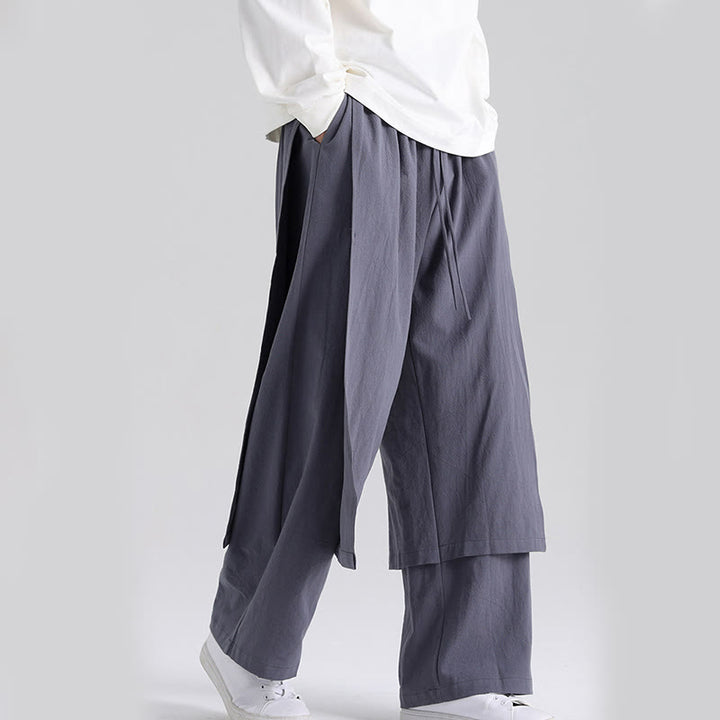 Pantalones de algodón para hombre con diseño de patchwork y Buddha Stones y bolsillos - image 3