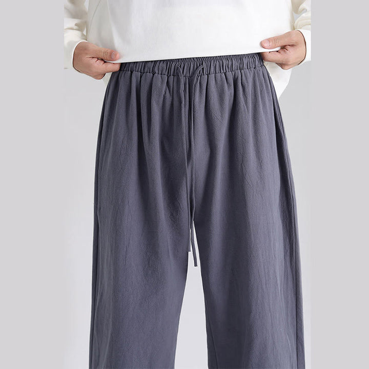 Pantalones de algodón para hombre con diseño de patchwork y Buddha Stones y bolsillos - image 7