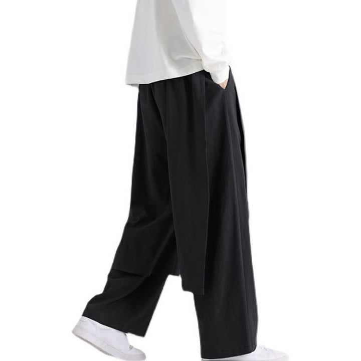 Pantalones de algodón para hombre con diseño de patchwork y Buddha Stones y bolsillos - image 18