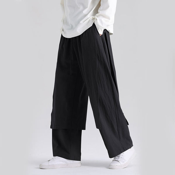 Pantalones de algodón para hombre con diseño de patchwork y Buddha Stones y bolsillos - image 14