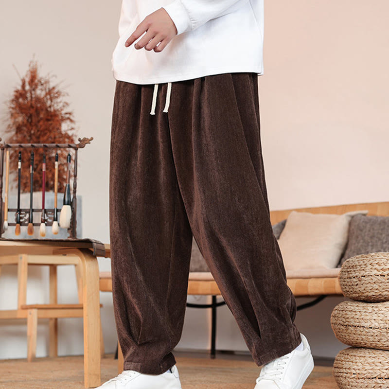 Pantalones casuales de algodón con diseño simple y bolsillos para hombre , de Buddha Stones - image 2