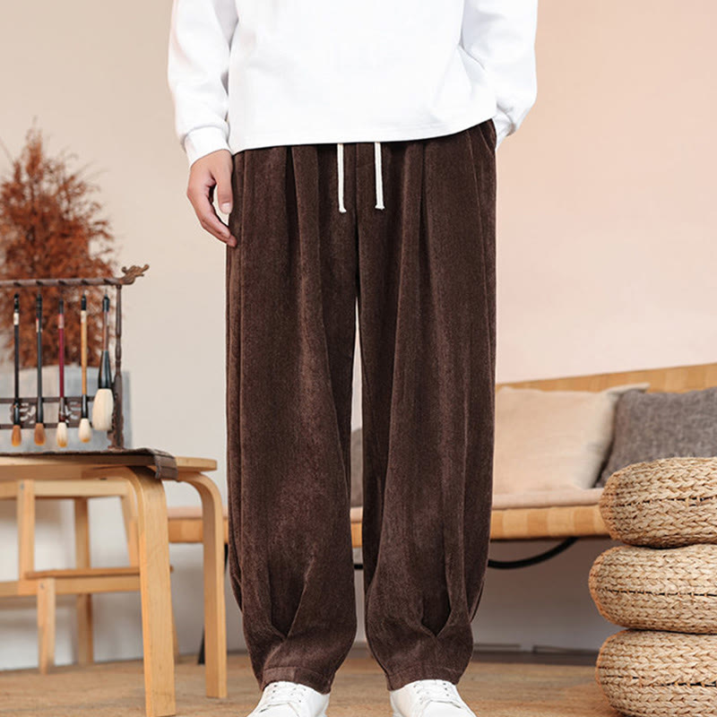 Pantalones casuales de algodón con diseño simple y bolsillos para hombre , de Buddha Stones - image 1