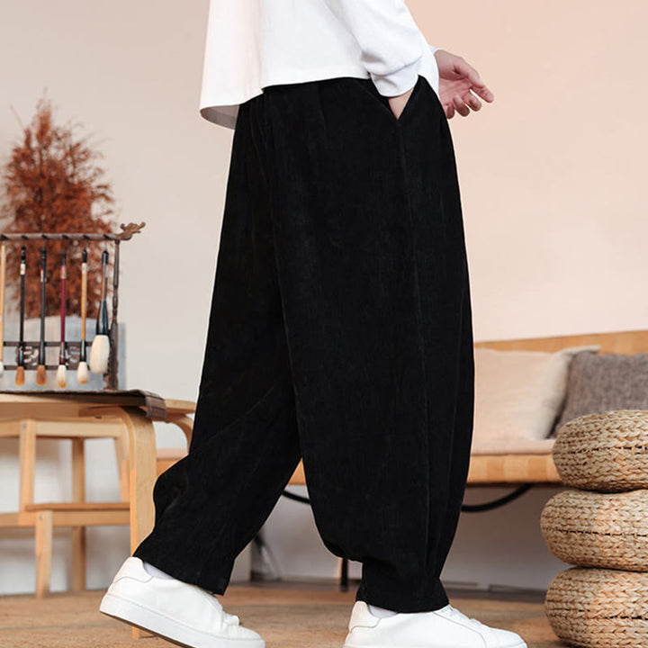 Pantalones casuales de algodón con diseño simple y bolsillos para hombre , de Buddha Stones - image 15