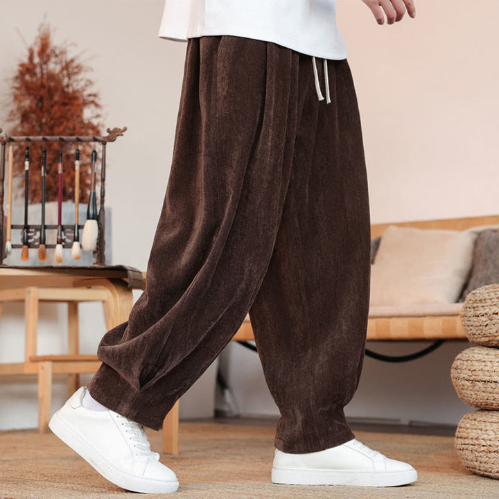 Pantalones casuales de algodón con diseño simple y bolsillos para hombre , de Buddha Stones - image 6