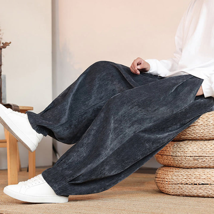 Pantalones casuales de algodón con diseño simple y bolsillos para hombre , de Buddha Stones - image 24