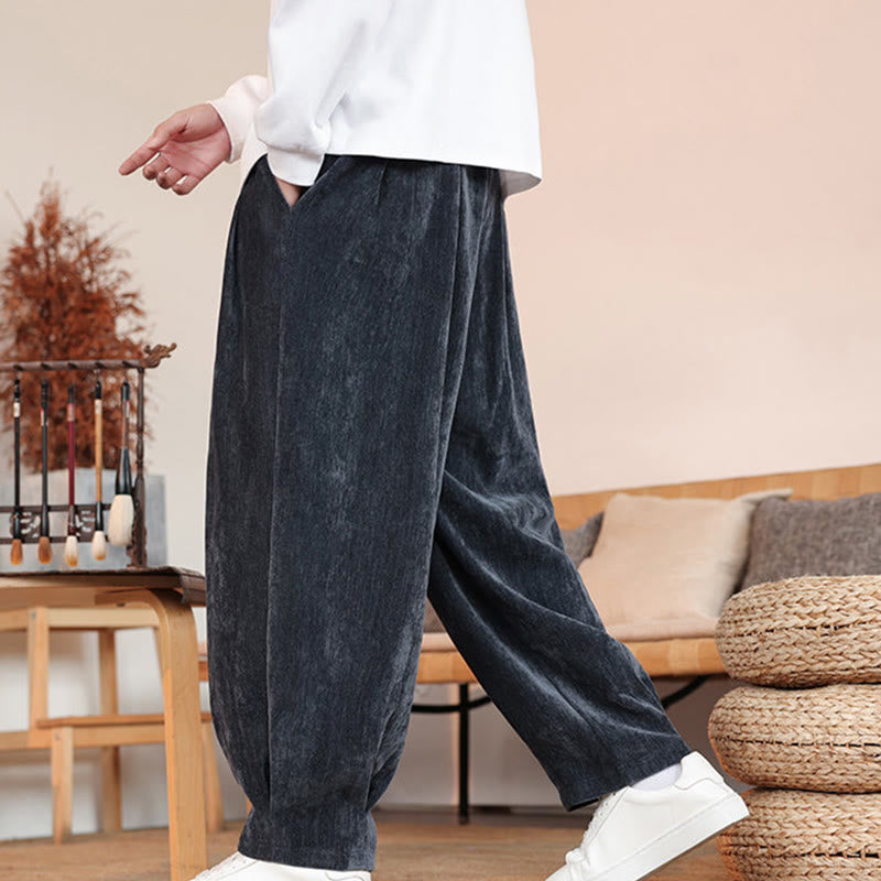 Pantalones casuales de algodón con diseño simple y bolsillos para hombre , de Buddha Stones - image 19