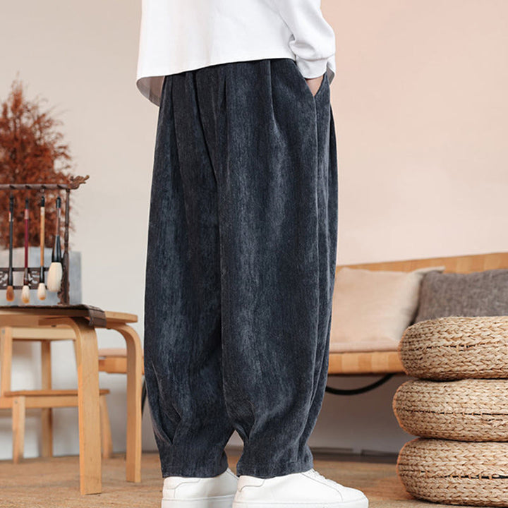 Pantalones casuales de algodón con diseño simple y bolsillos para hombre , de Buddha Stones - image 22