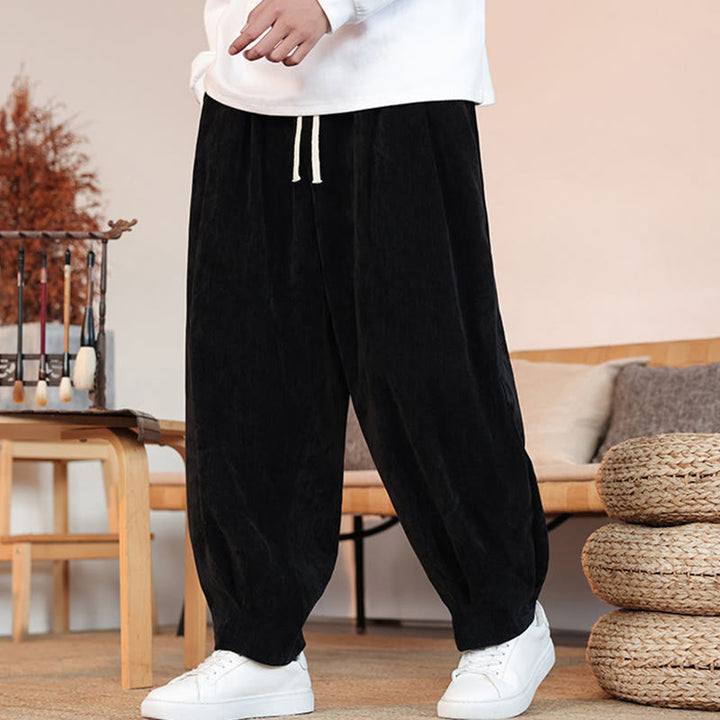 Pantalones casuales de algodón con diseño simple y bolsillos para hombre , de Buddha Stones - image 12
