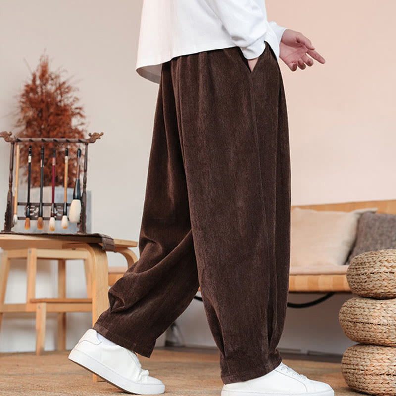 Pantalones casuales de algodón con diseño simple y bolsillos para hombre , de Buddha Stones - image 5
