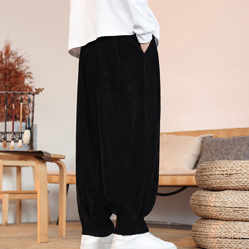 Pantalones casuales de algodón con diseño simple y bolsillos para hombre , de Buddha Stones - image 10