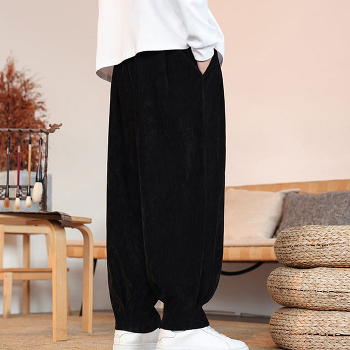 Pantalones casuales de algodón con diseño simple y bolsillos para hombre , de Buddha Stones - image 10