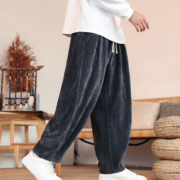 Pantalones casuales de algodón con diseño simple y bolsillos para hombre , de Buddha Stones - image 21
