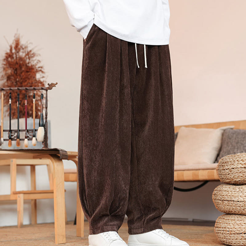 Pantalones casuales de algodón con diseño simple y bolsillos para hombre , de Buddha Stones - image 7
