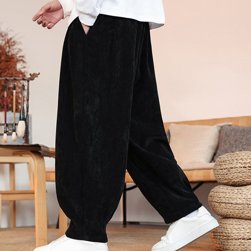Pantalones casuales de algodón con diseño simple y bolsillos para hombre , de Buddha Stones - image 14